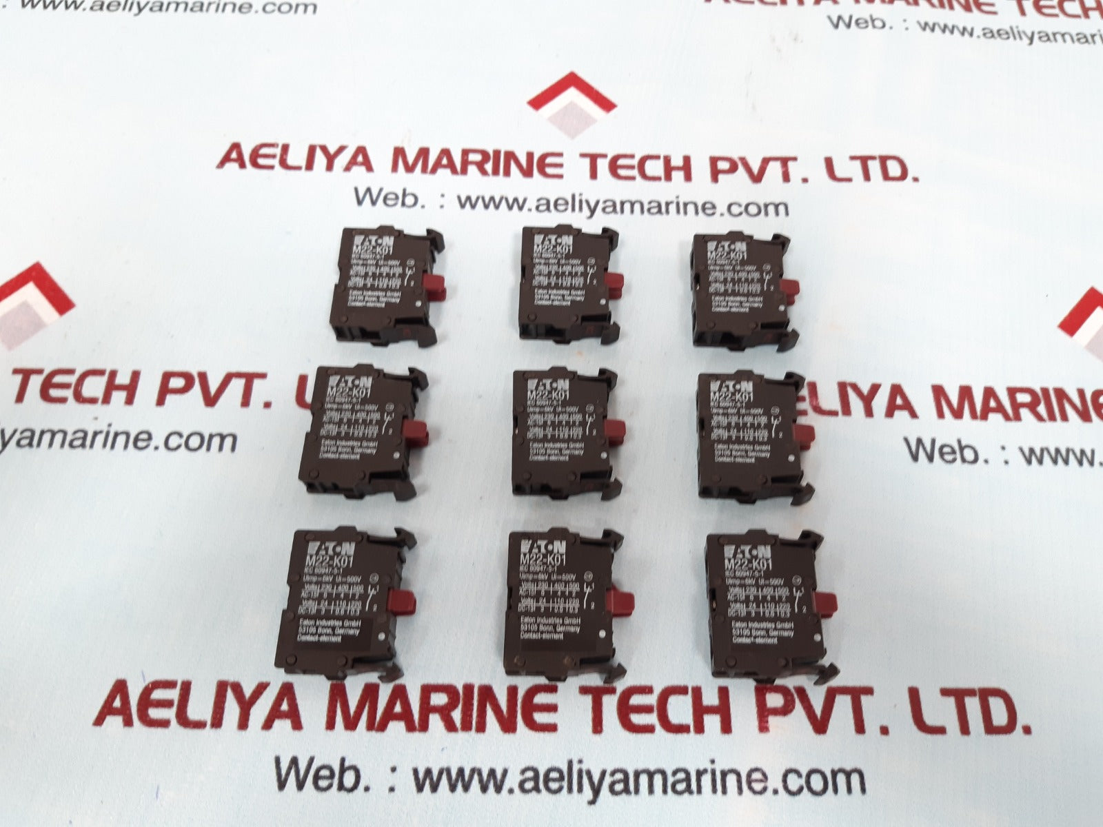 Set of 9x Eaton m22-k01 contact block 