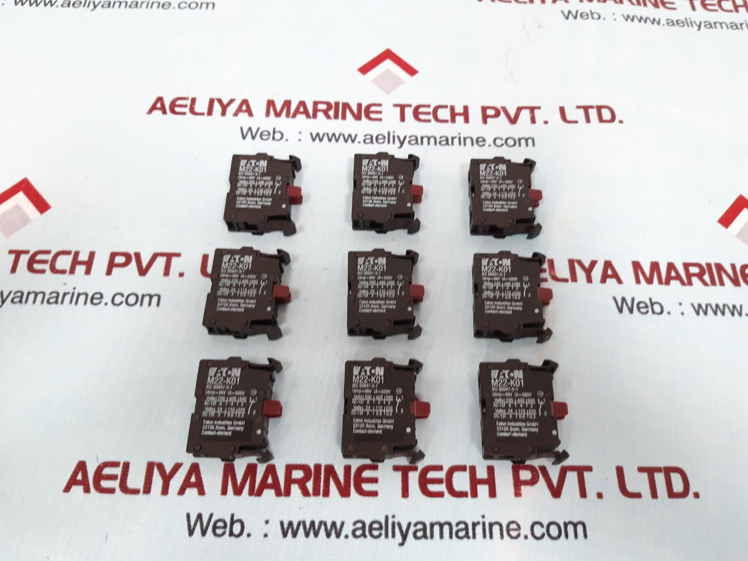 Set of 9x Eaton m22-k01 contact block 