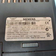 Siemens micromaster 440 6se6440-2ud27-5ca1 drive