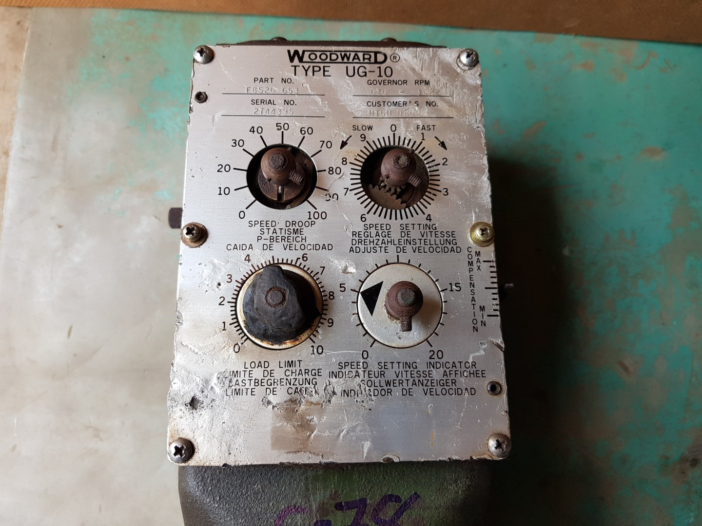 Woodward ug-10 governer f8526 653 rpm 676-1477