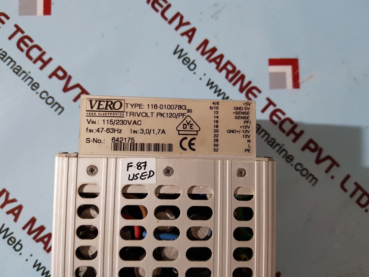 Vero 116-010078g trivolt power supply trivolt pk 120/pf