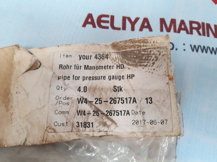Macgregor w4-25-267517a pipe for pressure gauge