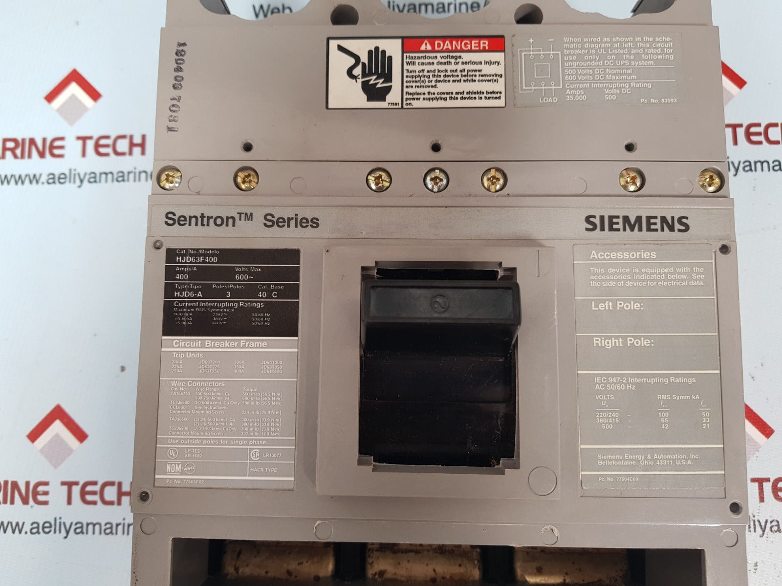 Siemens jd63f400 circuit breaker frame hjd6-a