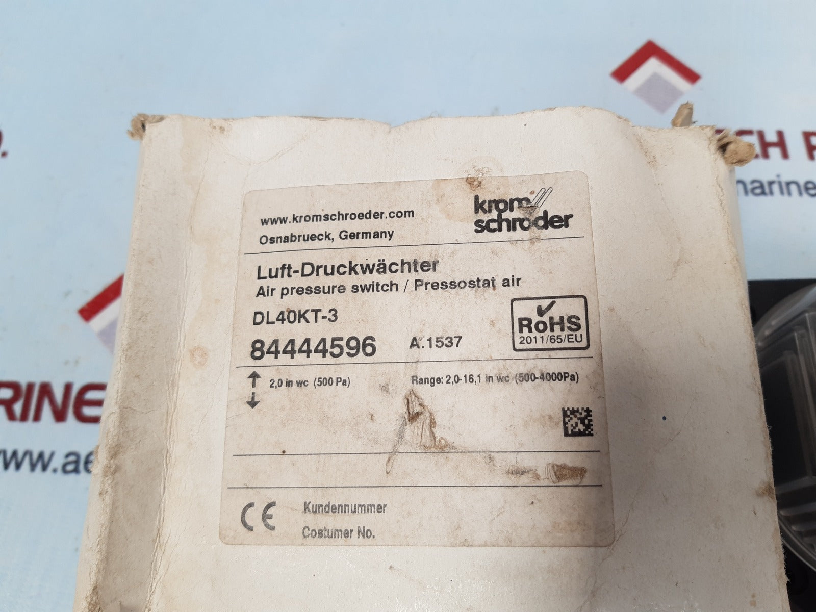 Krom schroeder dl40kt-3 air pressure switch ip54