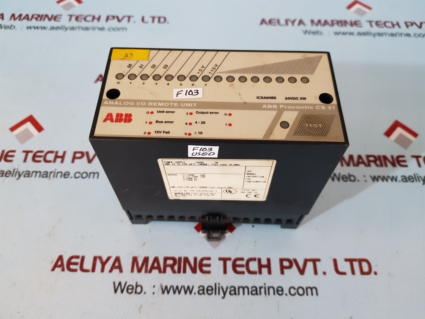 Abb procontic cs31 icsa04b5 analog i/o remote unit 24vdc 5w