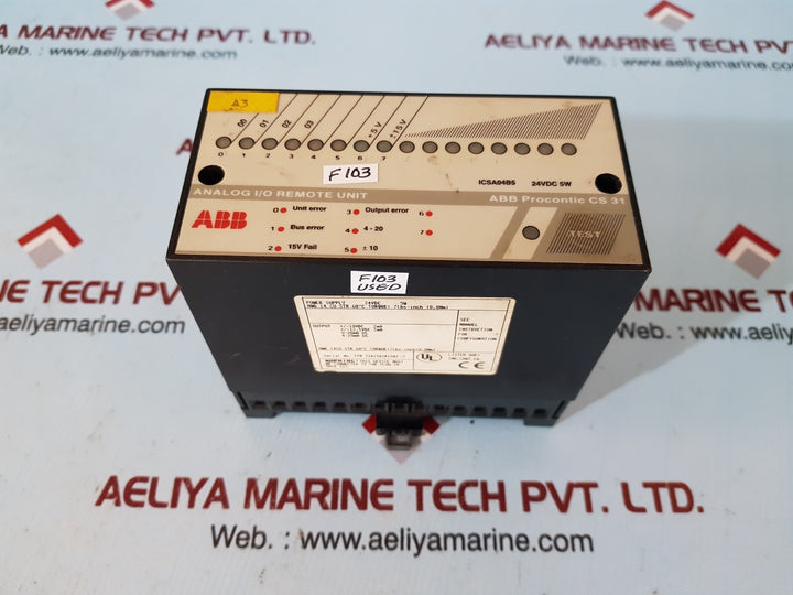 Abb procontic cs31 icsa04b5 analog i/o remote unit 24vdc 5w