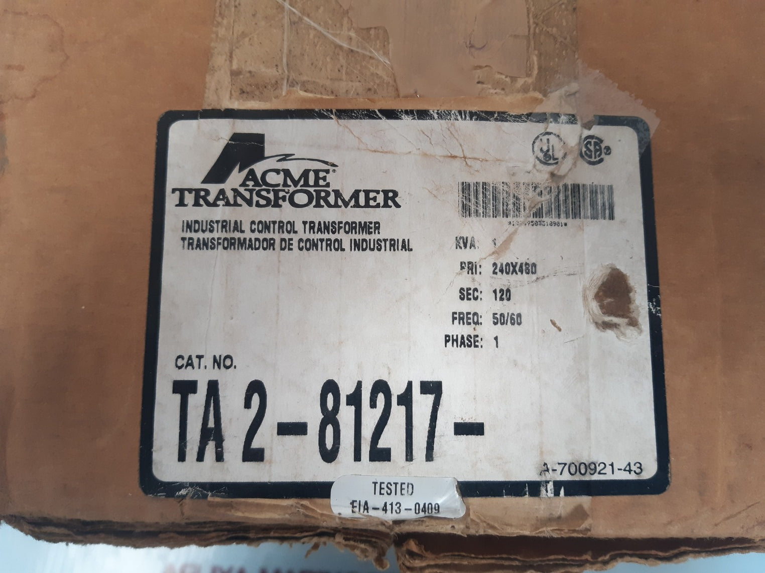 Acme ta-2-81217 control transformer