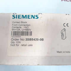 Set of 10x Siemens 3sb5420-0b Push Button Contact Block