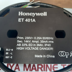 Honeywell et 401a ignition transformer 230v~0.25a 