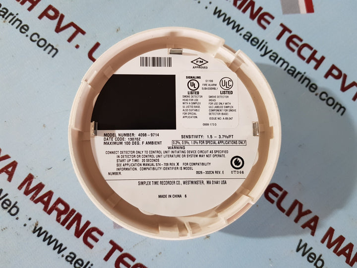 Simplex 4098-9714 smoke detector head 