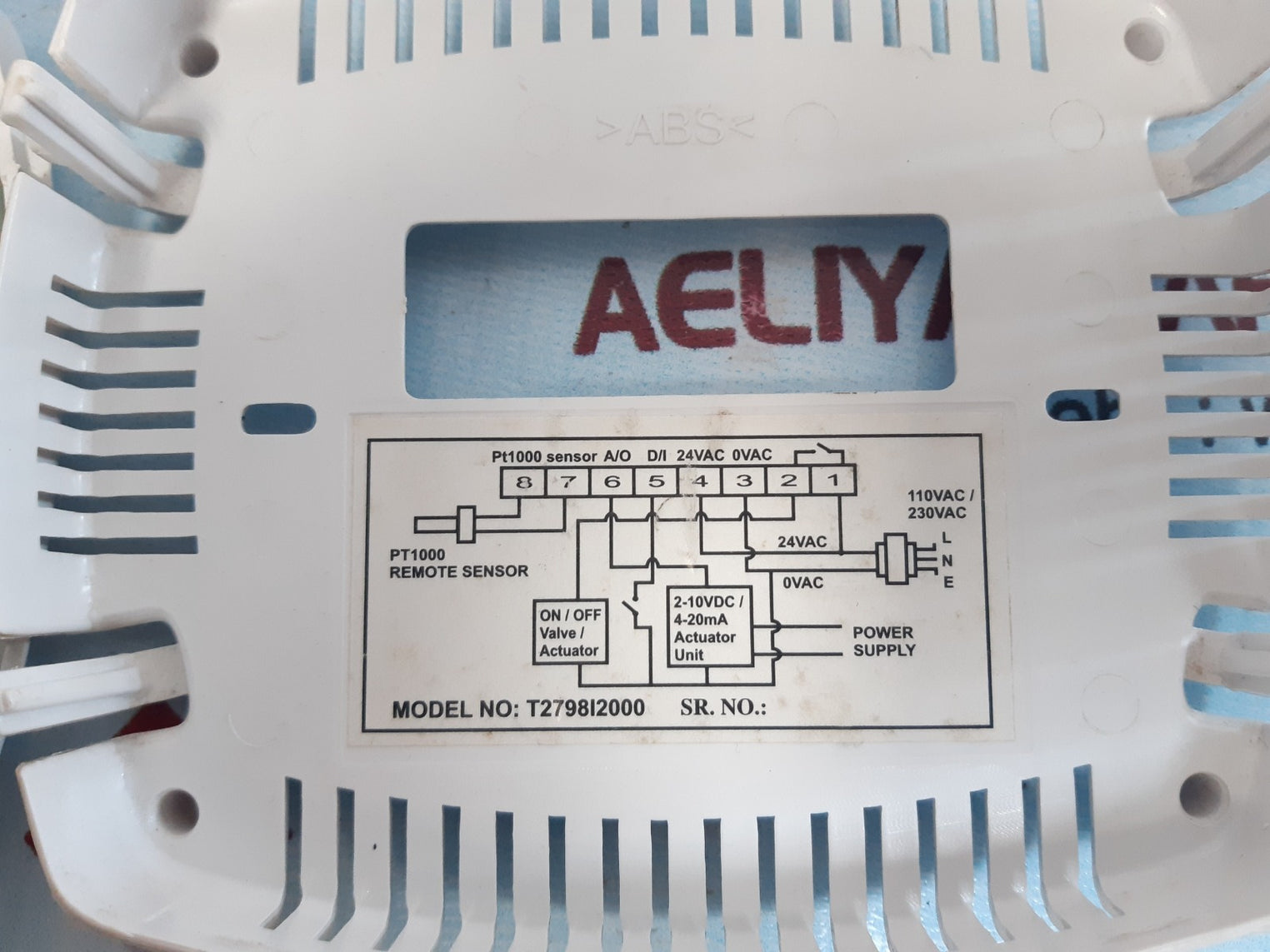 Honeywell t2798i2000 ahu thermostat