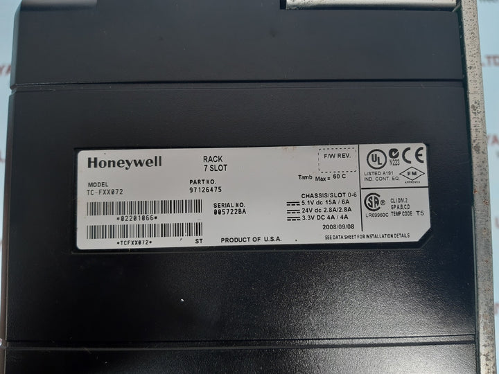 Honeywell tc-fxx072 rack 7 slot module 97126475