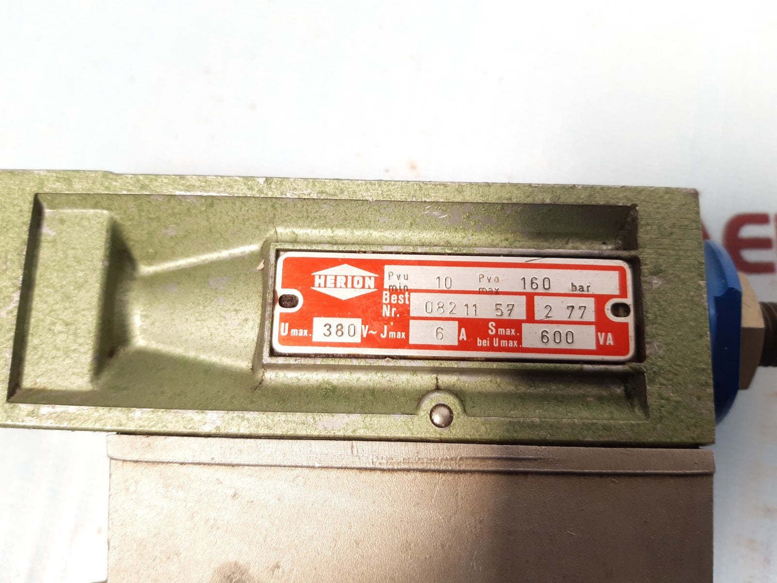 Herion 0821157 pressure switch range 10 pvo max 160 bar