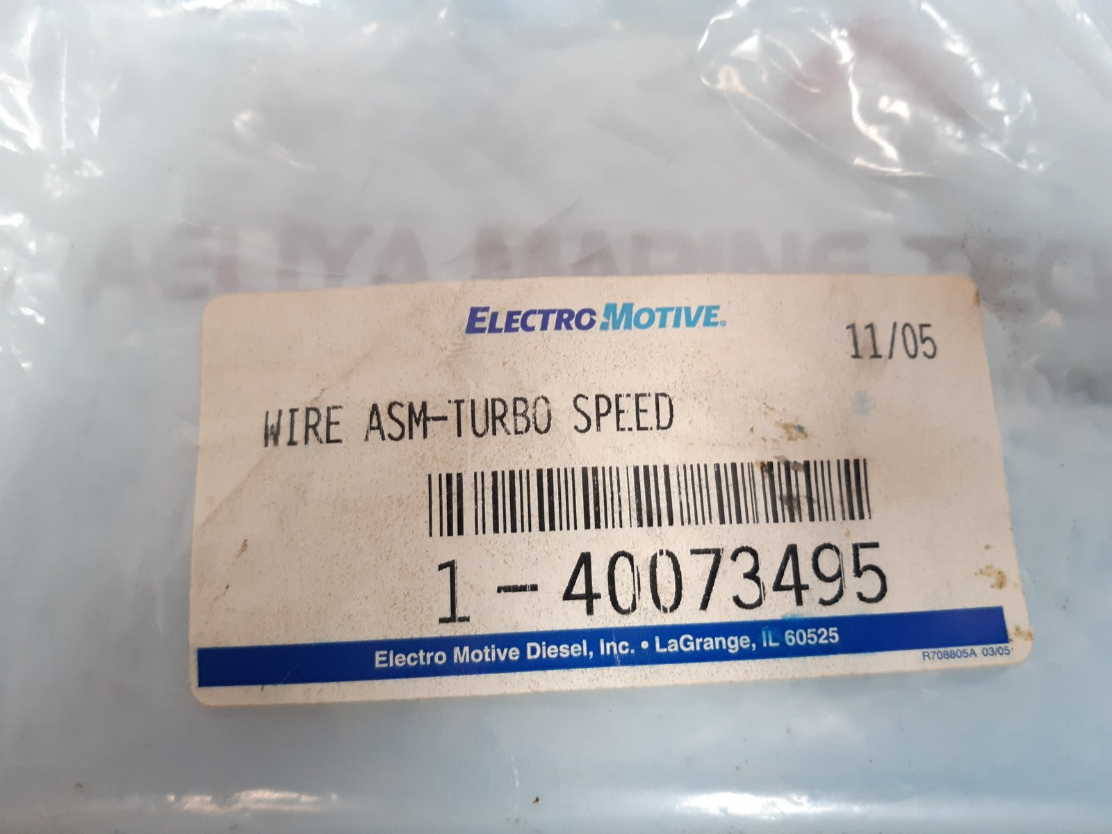 Electro motive 1-40073495 wire asm-turbo speed