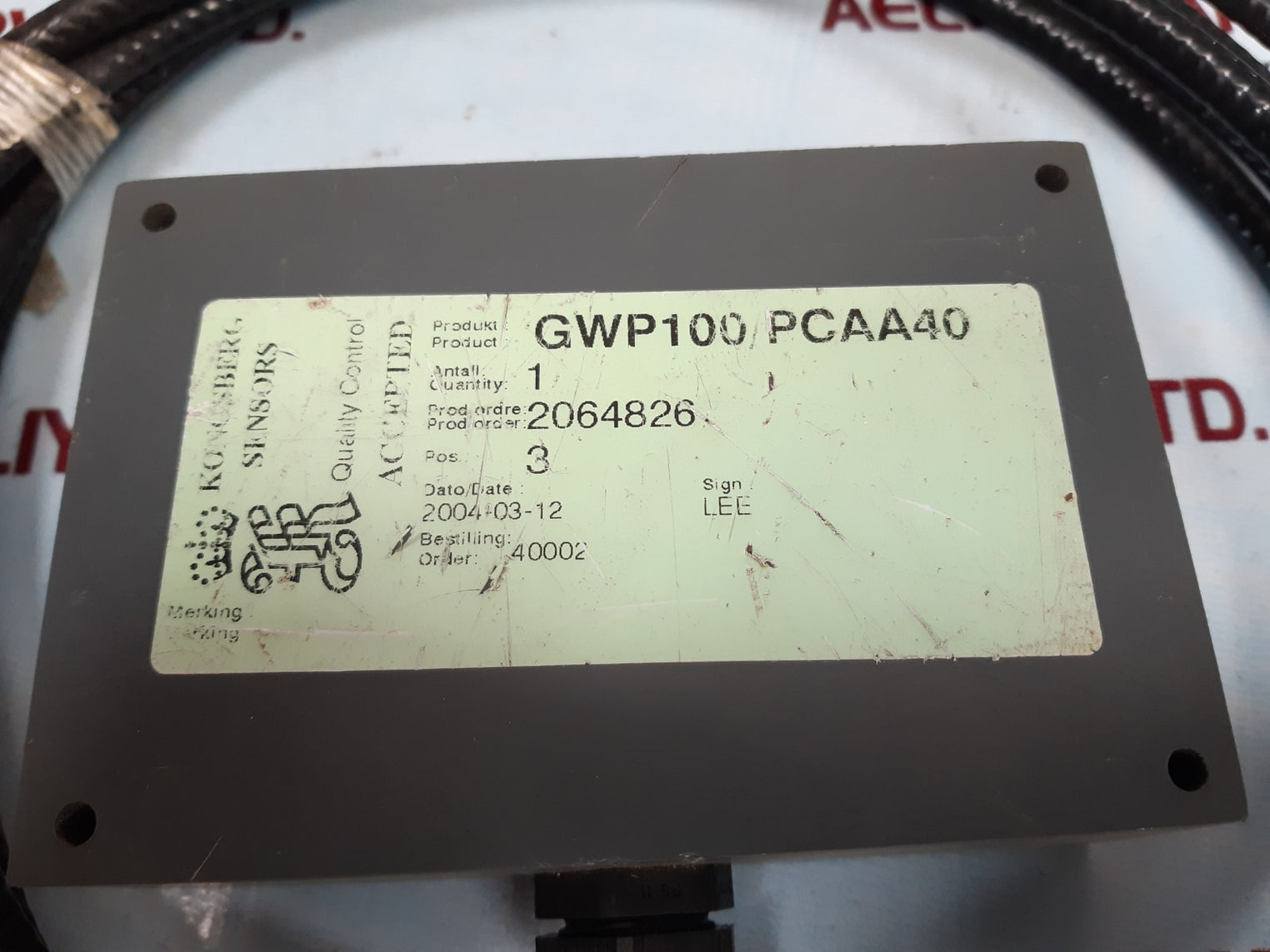 Kongsberg gwp100/pcaa40 sensors 