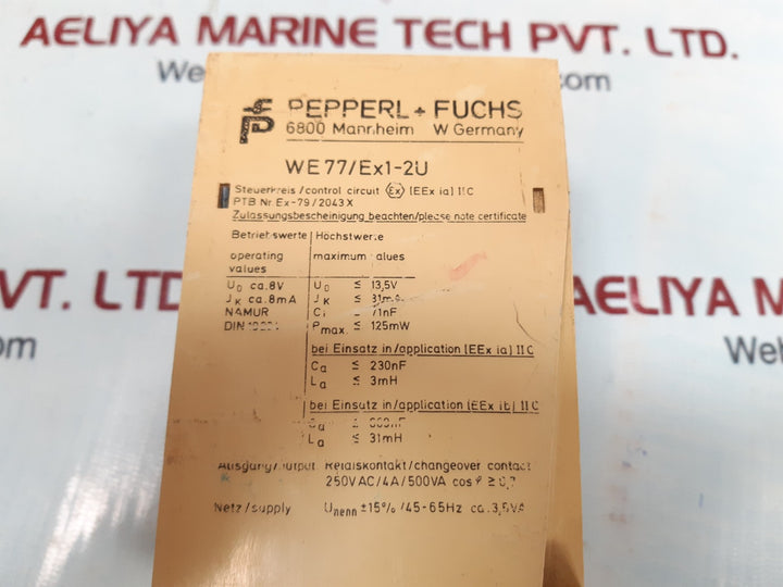 pepperl+fuchs we77/ex1-2u 06341s isolated switch amplifire relay 06341s