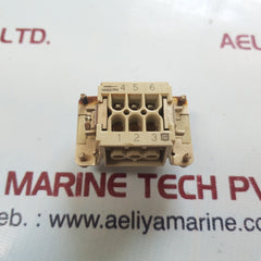 Set of 2x Harting han 6 e-bu-s female connector 09330062701 15a 500v