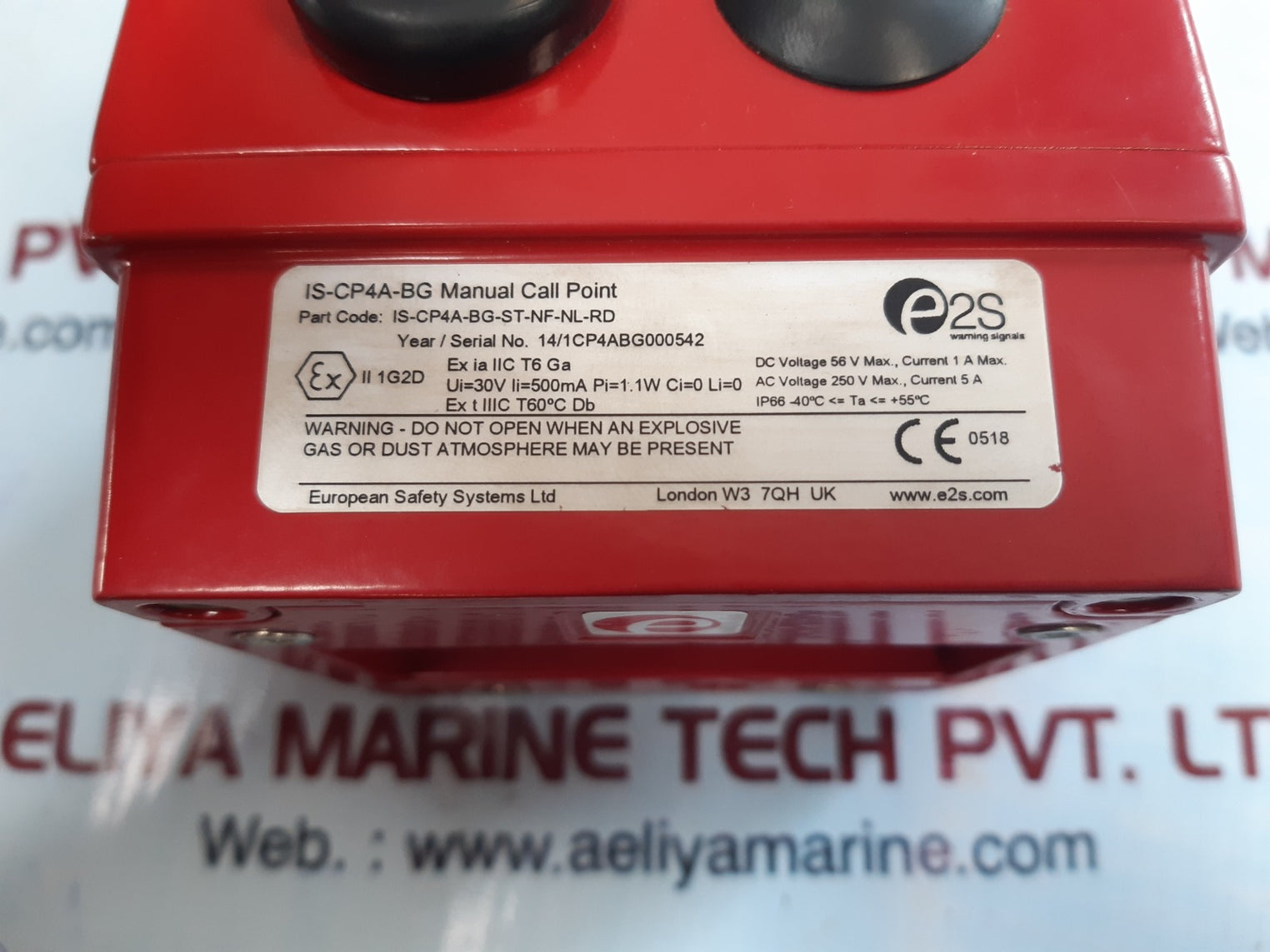 E2s is-cp4a-bg-st-nf-nl-rd break glass manual call point