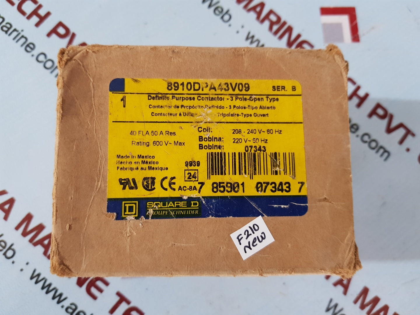 Square D 8910 dpa43 definite purpose contactor 3 pole