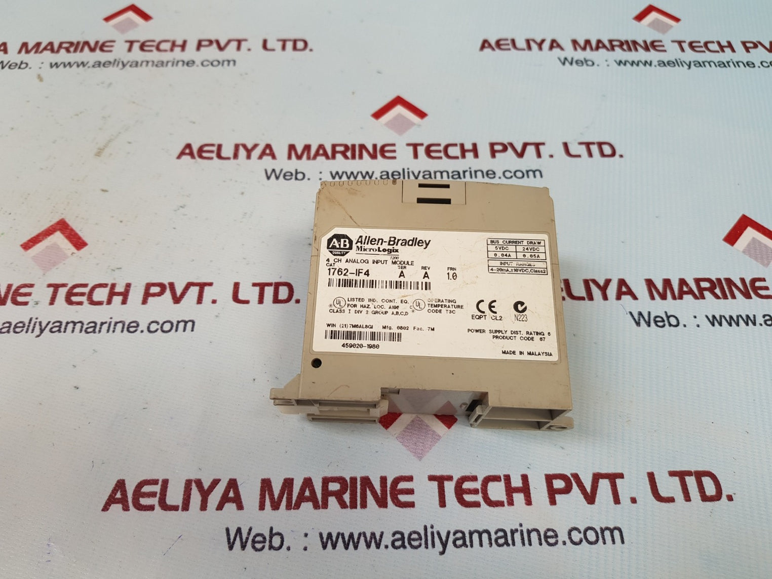 Allen-bradley 1762-if4 micrologix 1200 4 ch analog input module ser:A rev:A