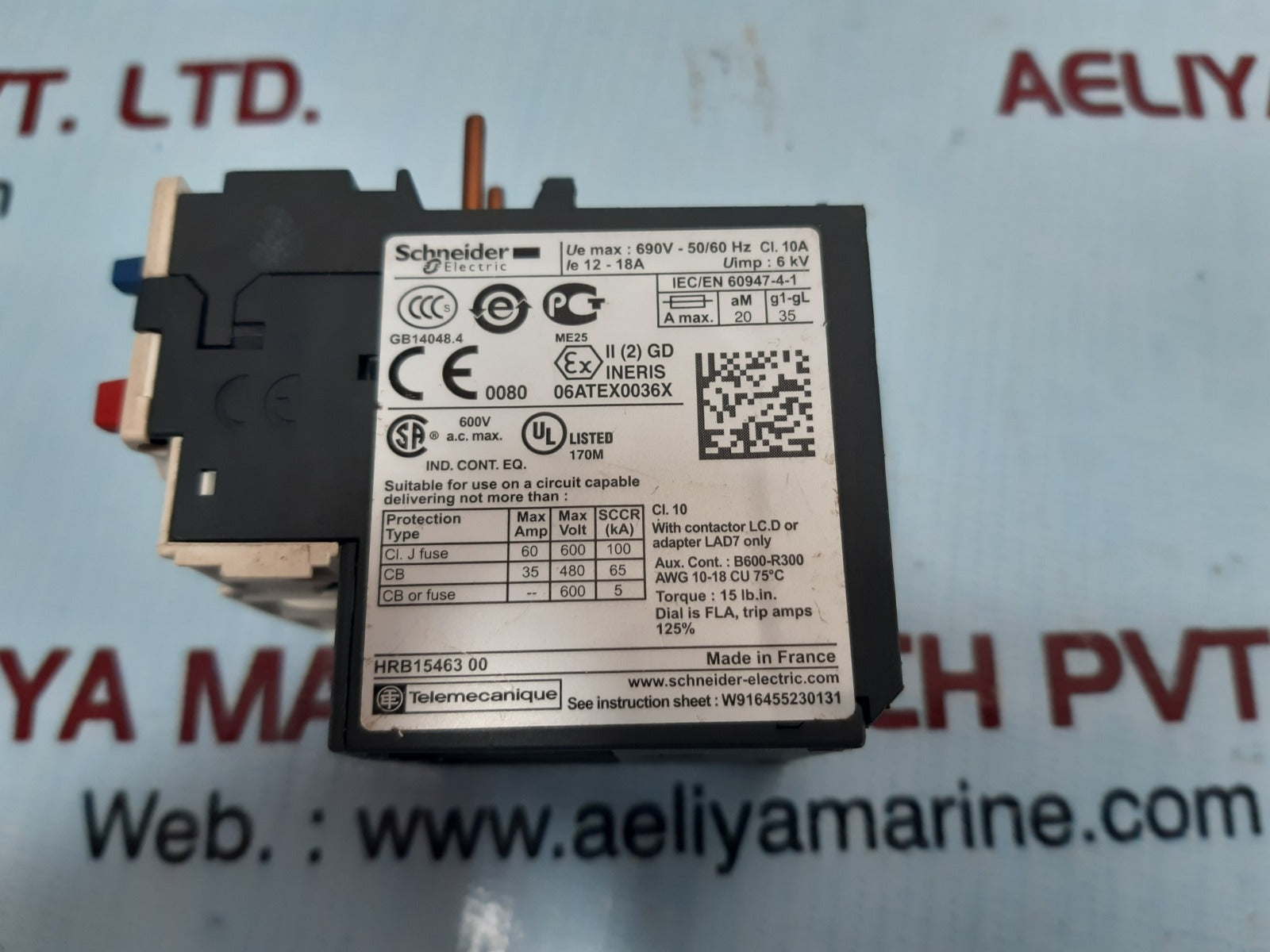 Schneider electric lrd 21 thermal overload relay Aeliya Marine Tech®