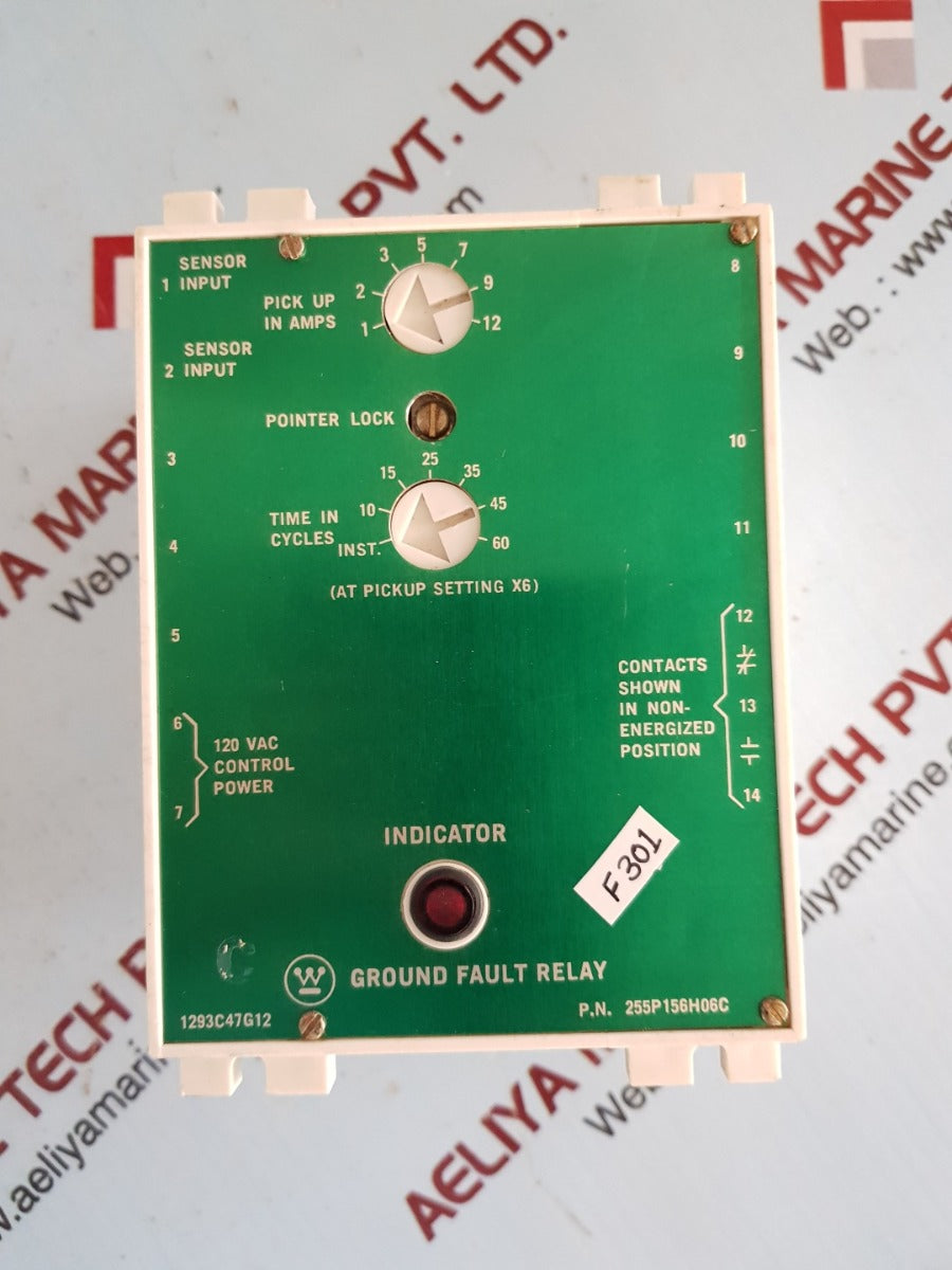Westinghouse 1293C47G12 Ground Fault Relay 120Vac-125Amps