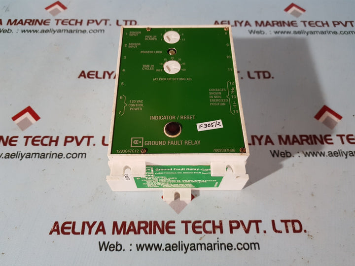 Cutler-hammer 1293C47G12 Ground Fault Relay 7802C97H06
