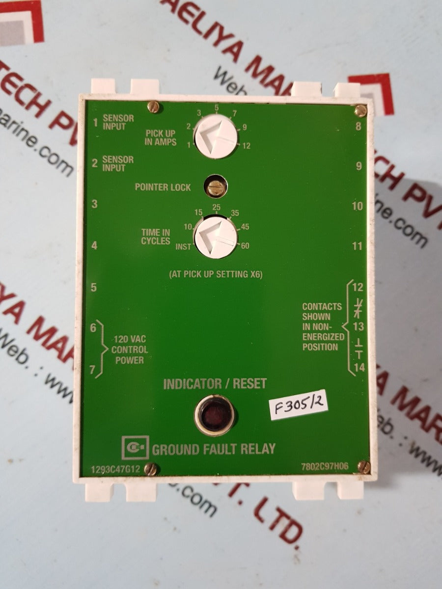 Cutler-hammer 1293C47G12 Ground Fault Relay 7802C97H06