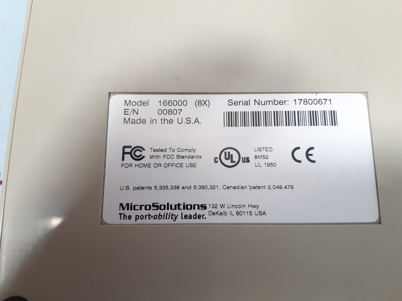 Micro solutions 166000 (8x) backpack externe cd-rom