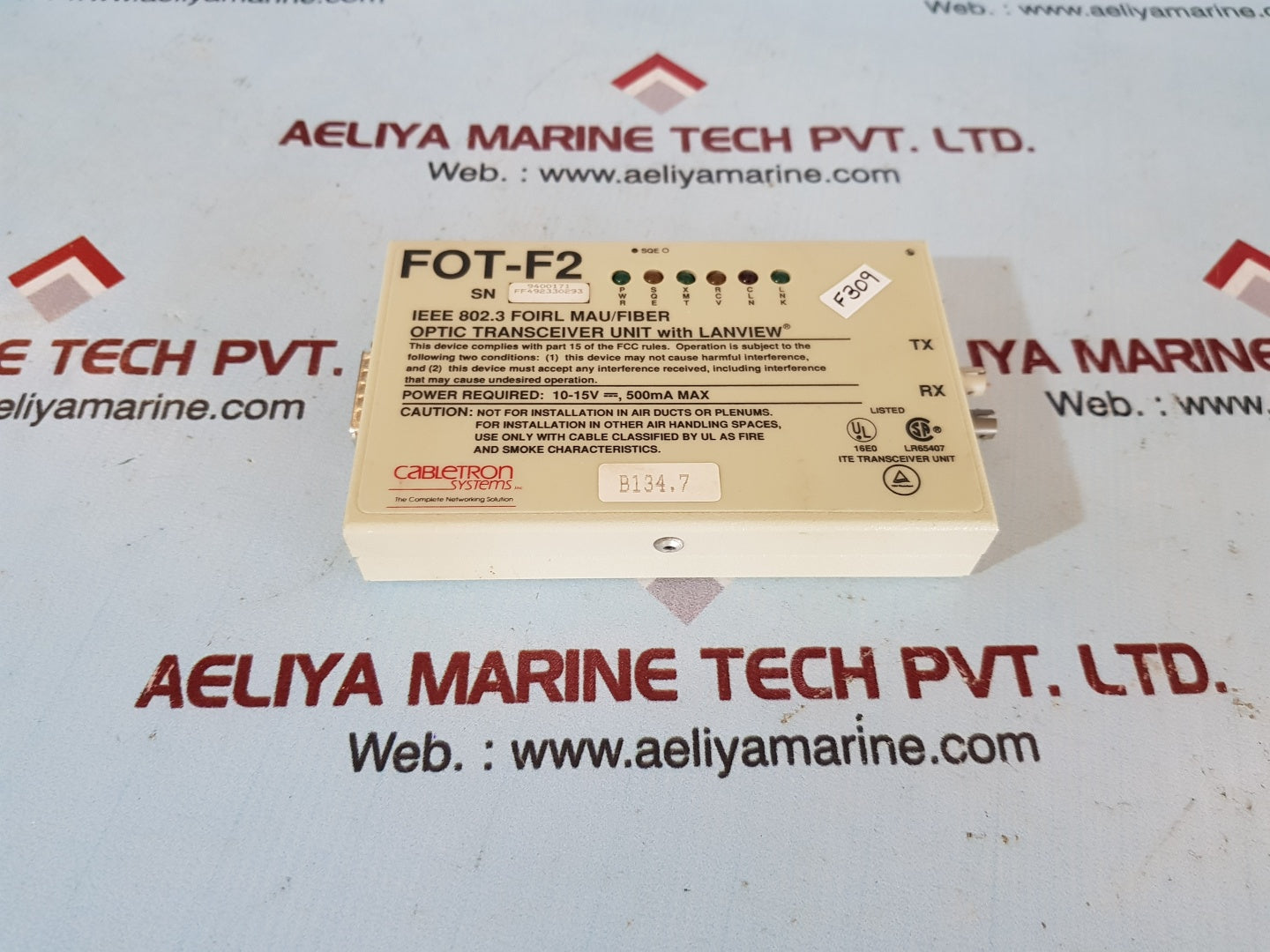Cabletron fot-f2 optic transceiver unit