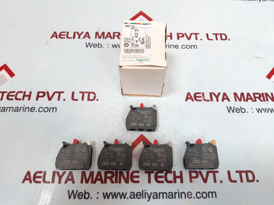 Set of 5x Schneider/telemecanique zbe-102 auxiliary contact block