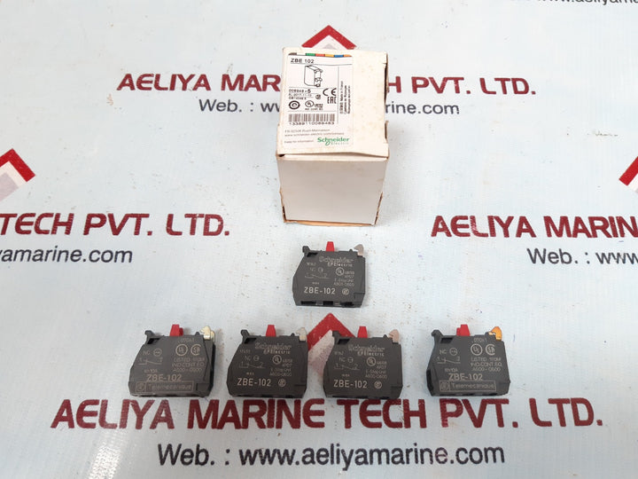 Set of 5x Schneider/telemecanique zbe-102 auxiliary contact block
