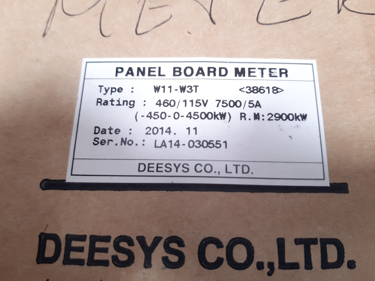 Deesys w11-w3t panel board meter -450-0-4500kw