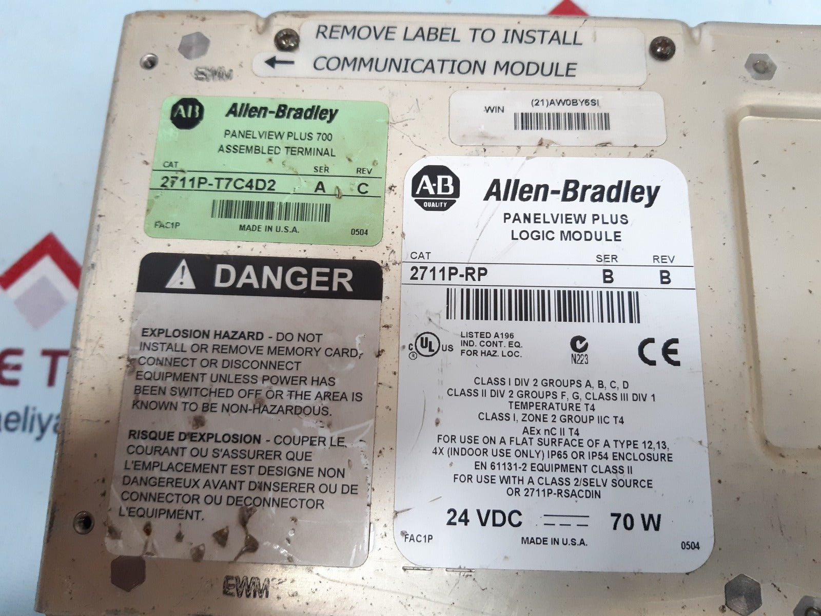 Nec nl6448bc20-08 lcd panel with allen-bradley 2711p-rp logic module