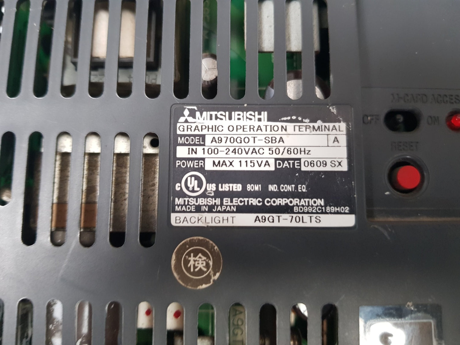 Mitsubishi a970got-sba graphic operation terminal