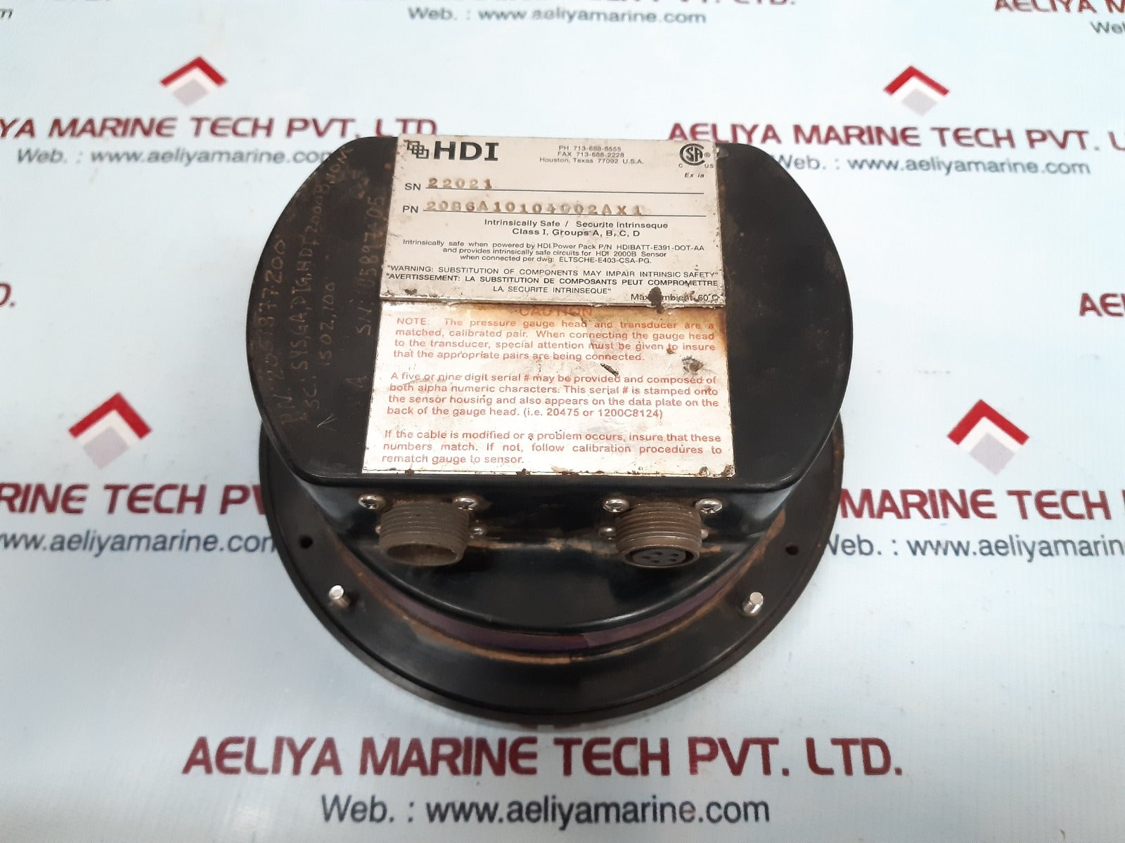 Hdi hdibatt-e391-dot-aa pressure gauge system