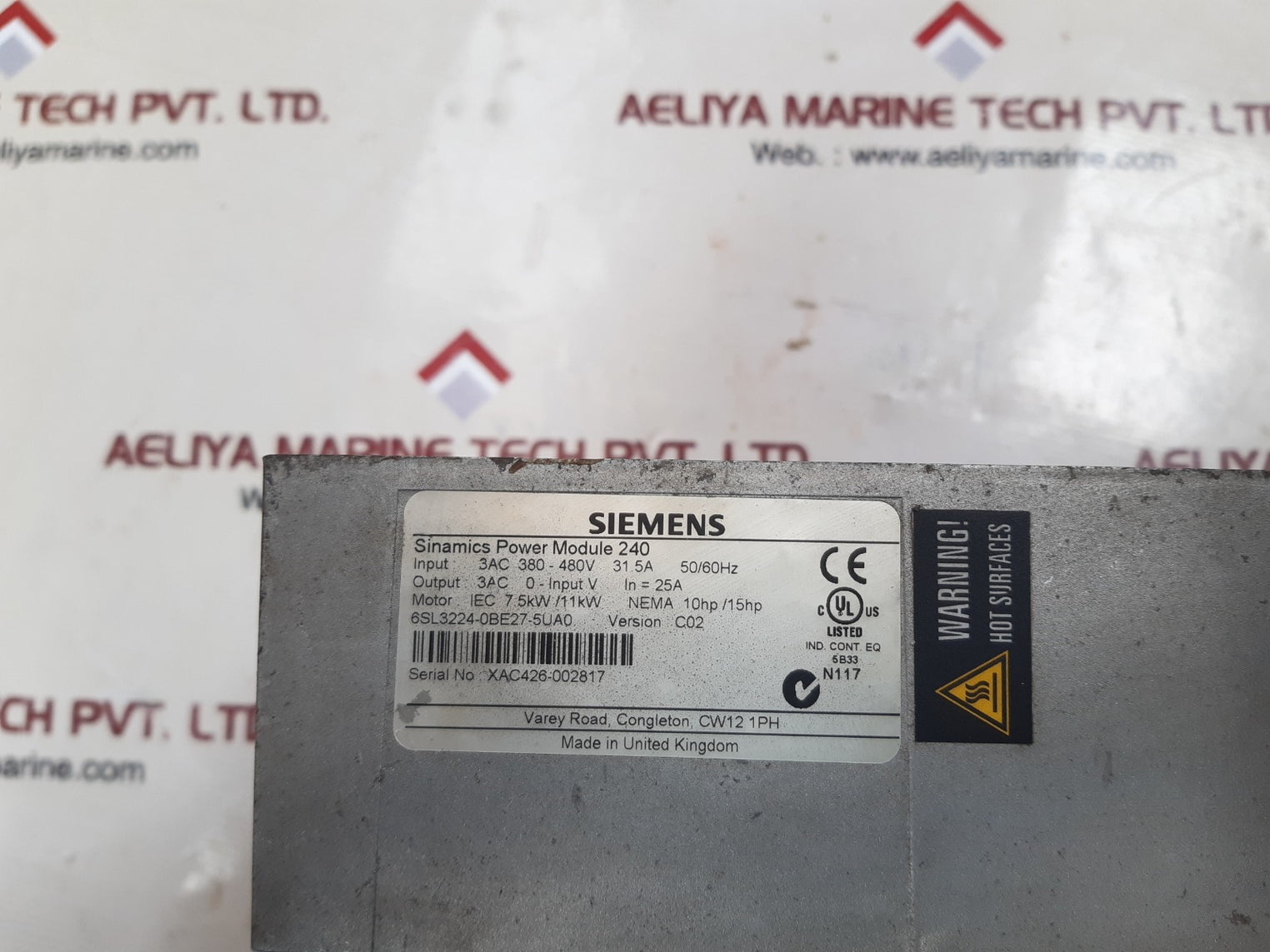 Siemens 6sl3224-0be27-5ua0 sinamics power module 240
