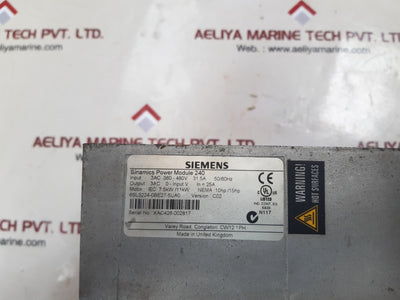 Siemens 6sl3224-0be27-5ua0 sinamics power module 240