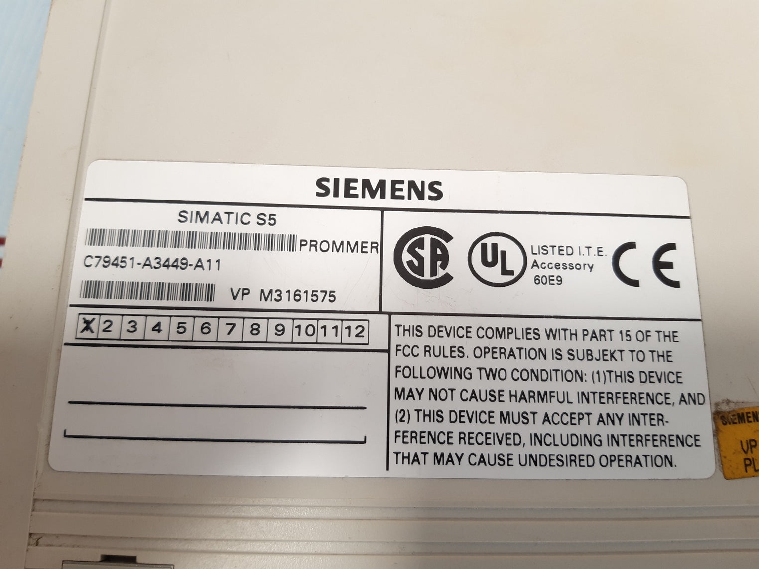 Siemens simatic s5 c79451-a3449-a11 prommer 