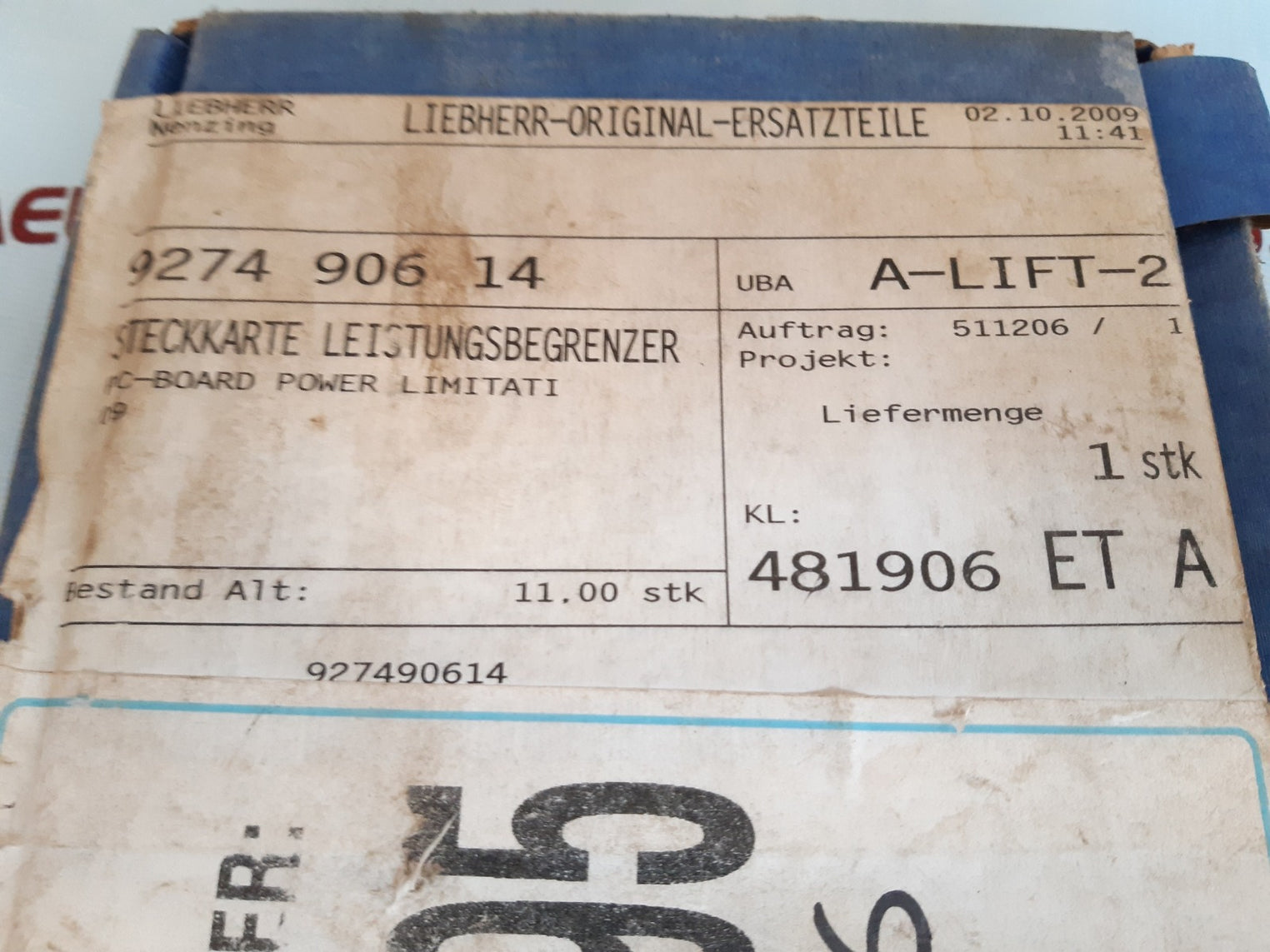 Liebherr 927490614 pcb card lwn 66 10 147 14