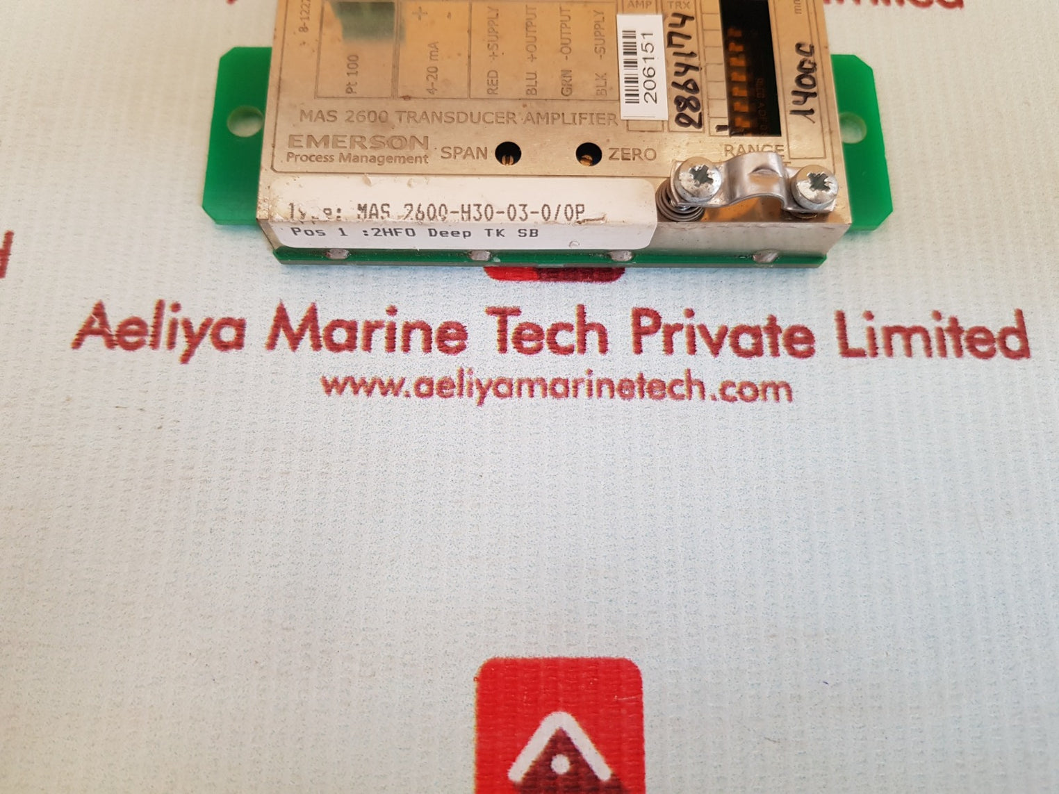 Emerson mas 2600 transducer amplifier mas 2600-h30-03-0/0p