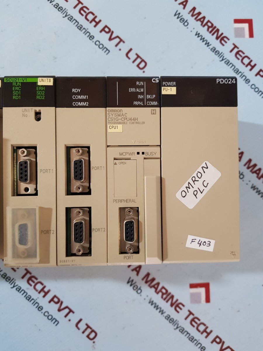 Omron cs1g-cpu44h,id291,od215,od261,ad081-v1,da08v,sp001,scu21-v1,pd024  rack