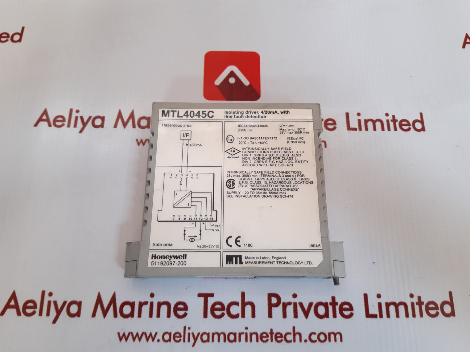 Honeywell mtl4045c isolating driver, 4/20ma, with line fault detection