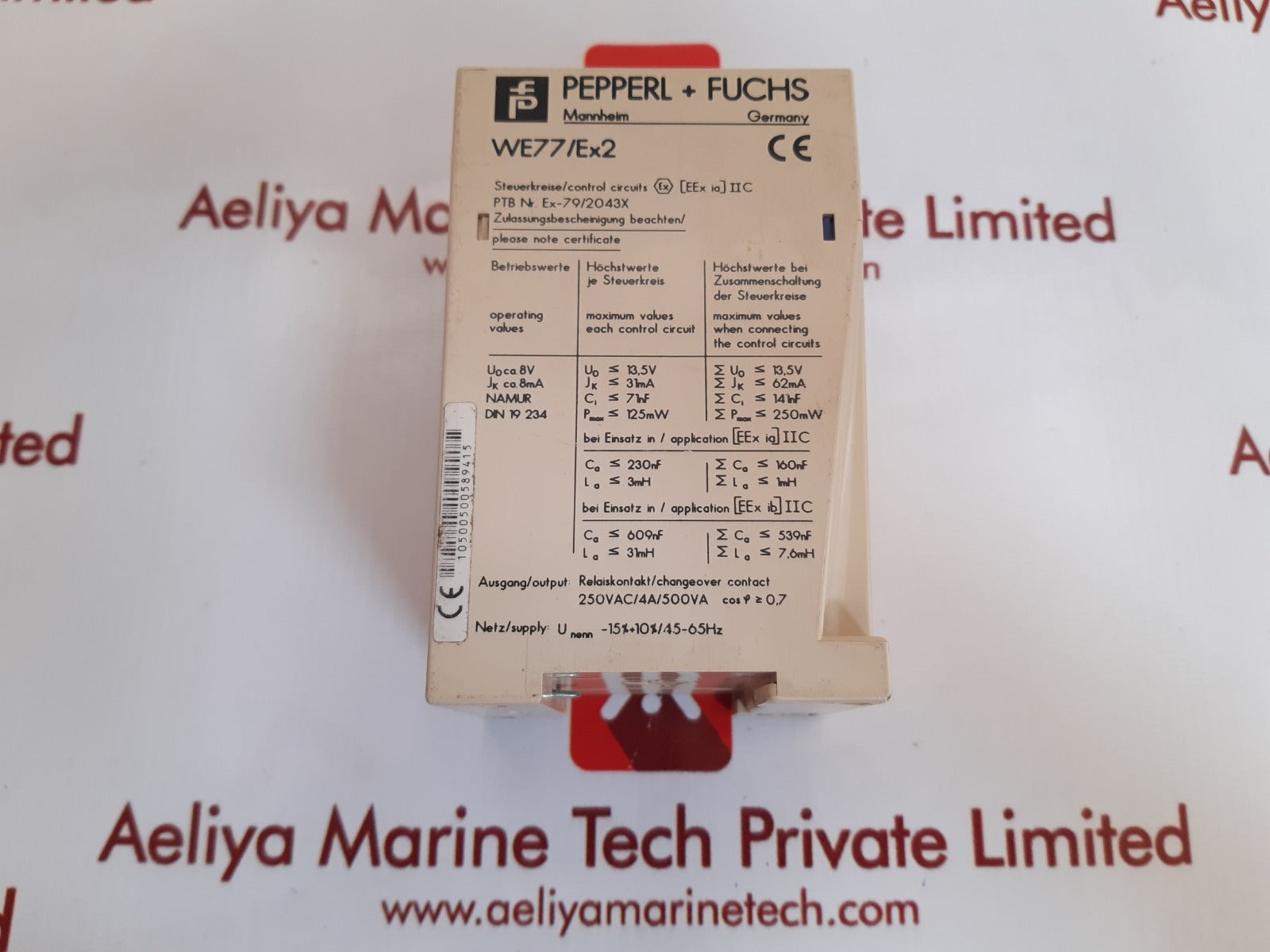 Pepperl + fuchs we77/ex2 safety relay 01543s