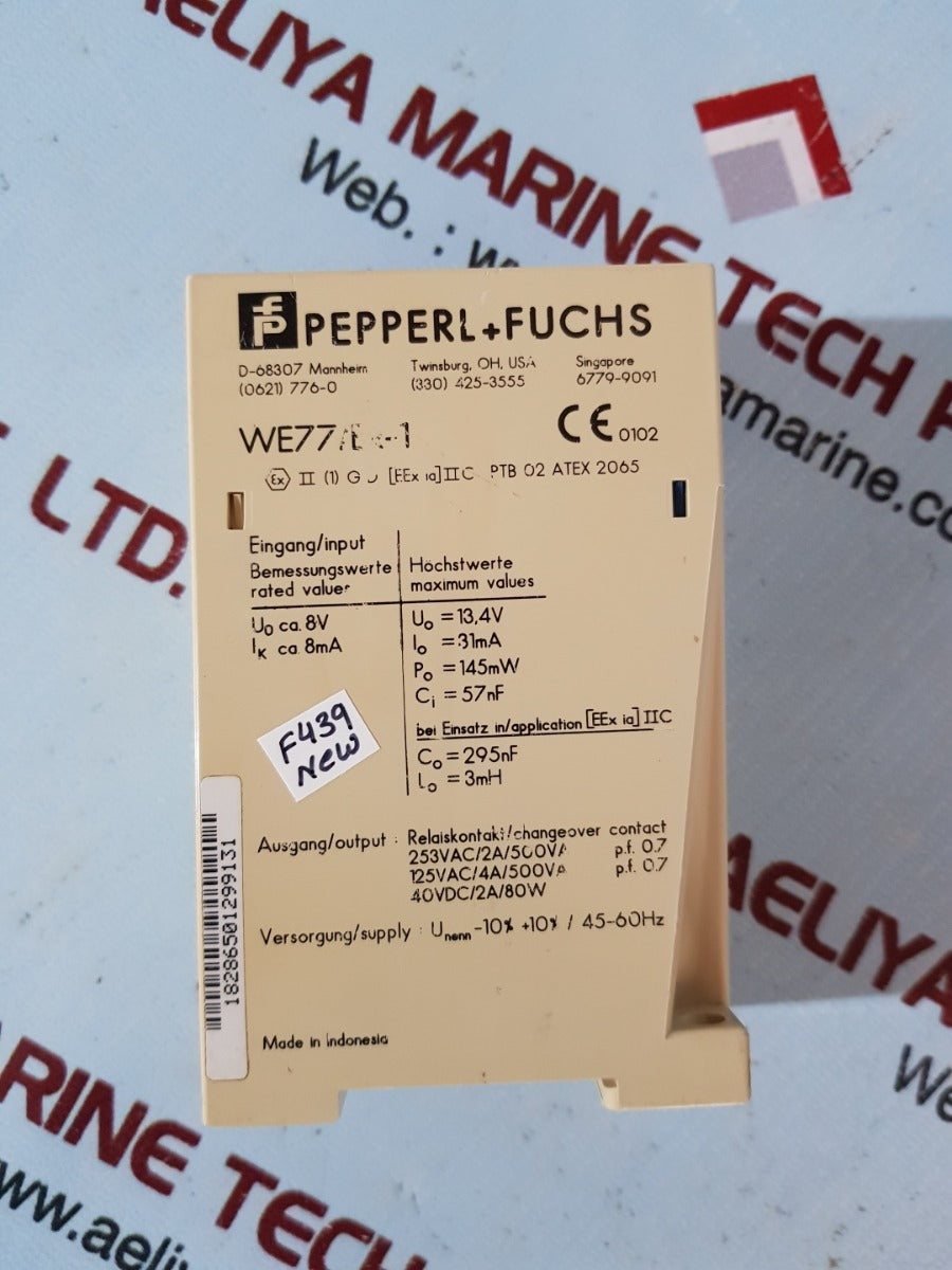 Pepperl+fuchs we77/ex-1 safely barrier 129197