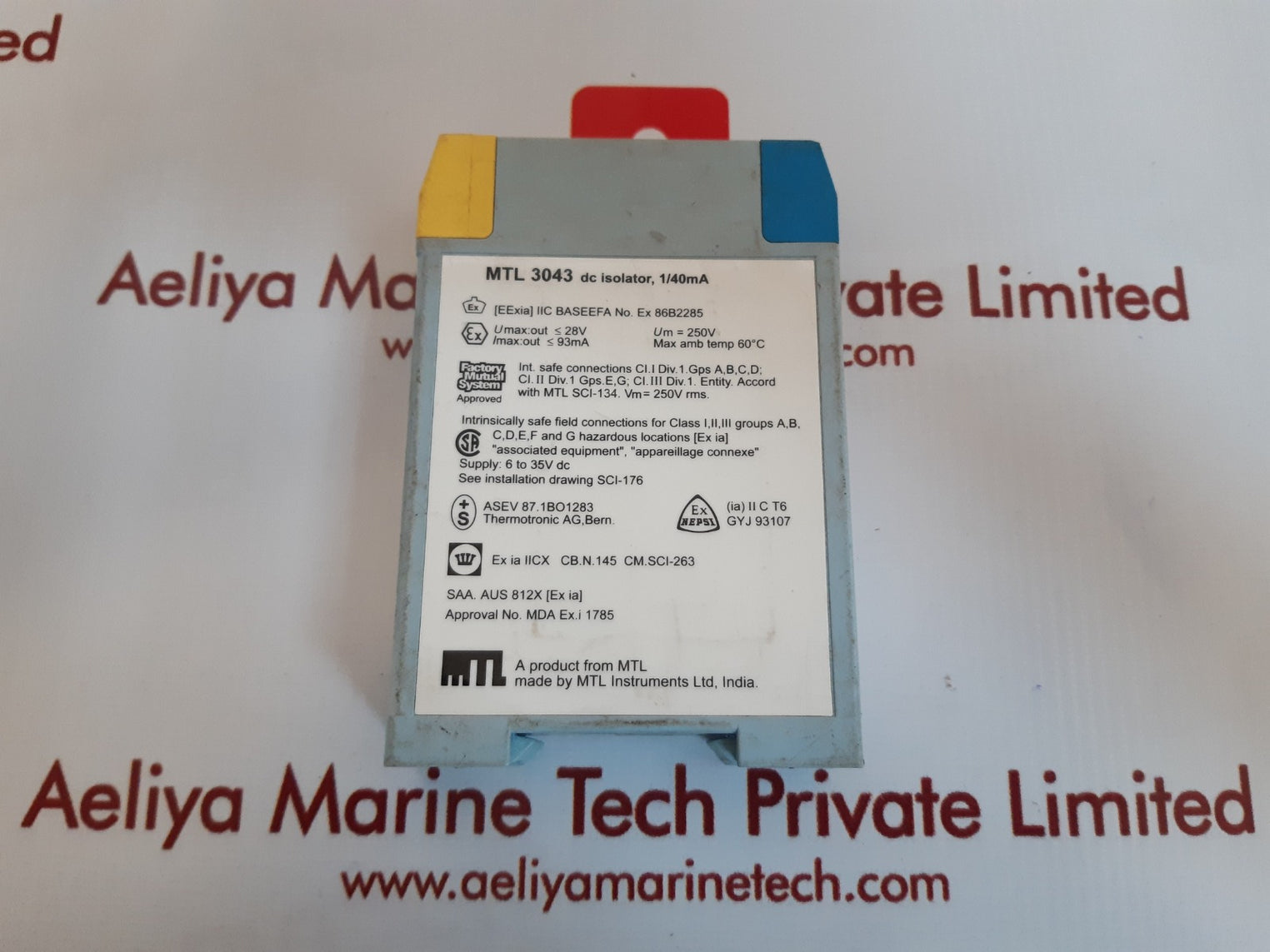Mtl 3043 dc isolator module 1/40ma