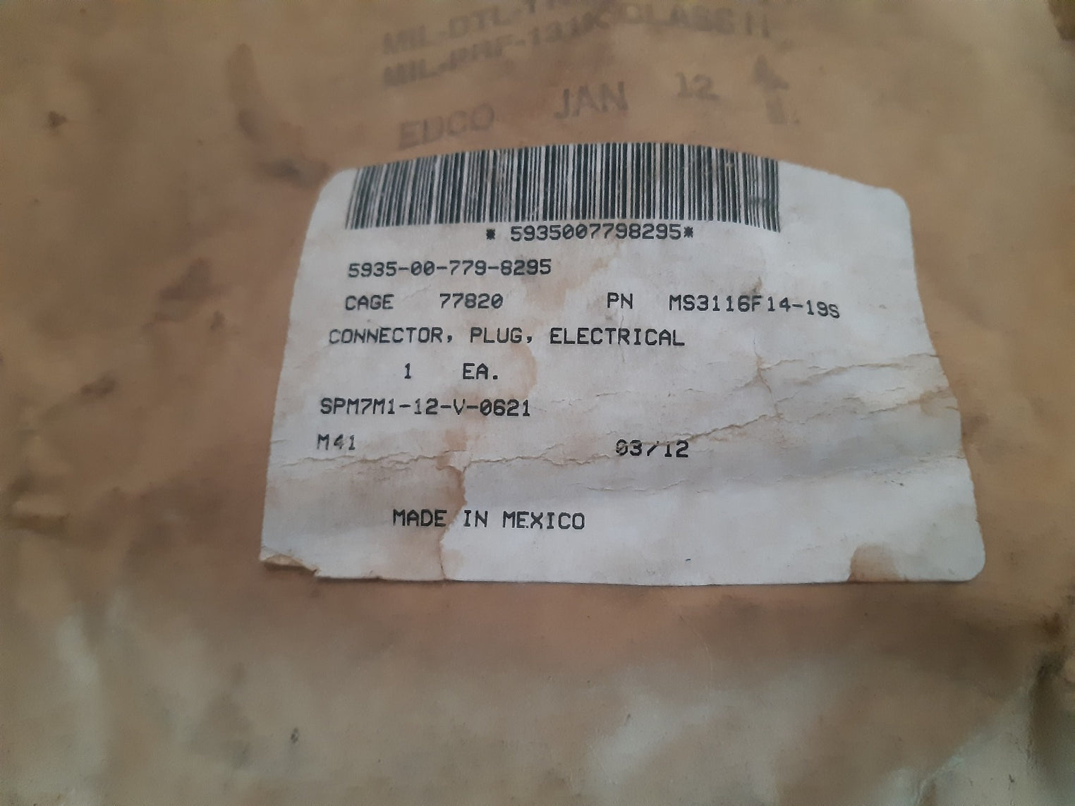 Ms3116f14-19s circular connector