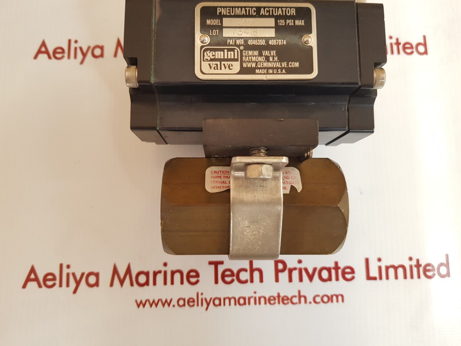 Gemini valve b412 pneumatic actuator