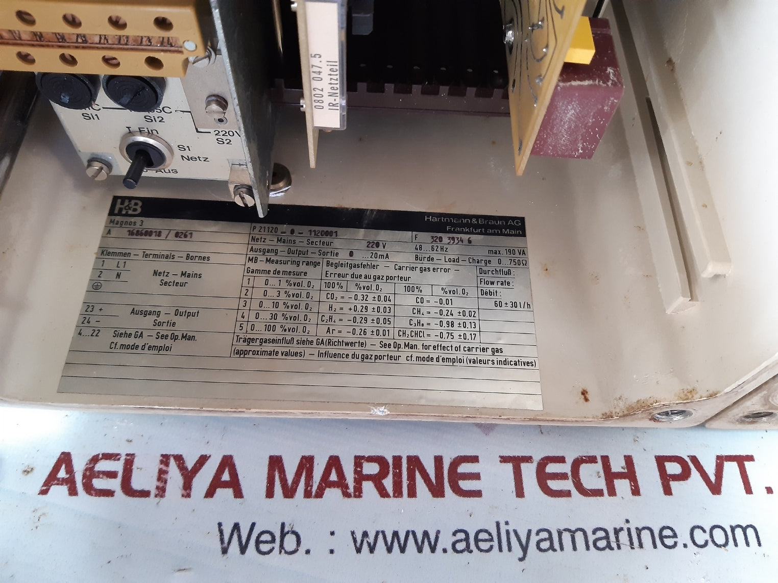 Hartmann & braun magnos 3 gasanalysator 