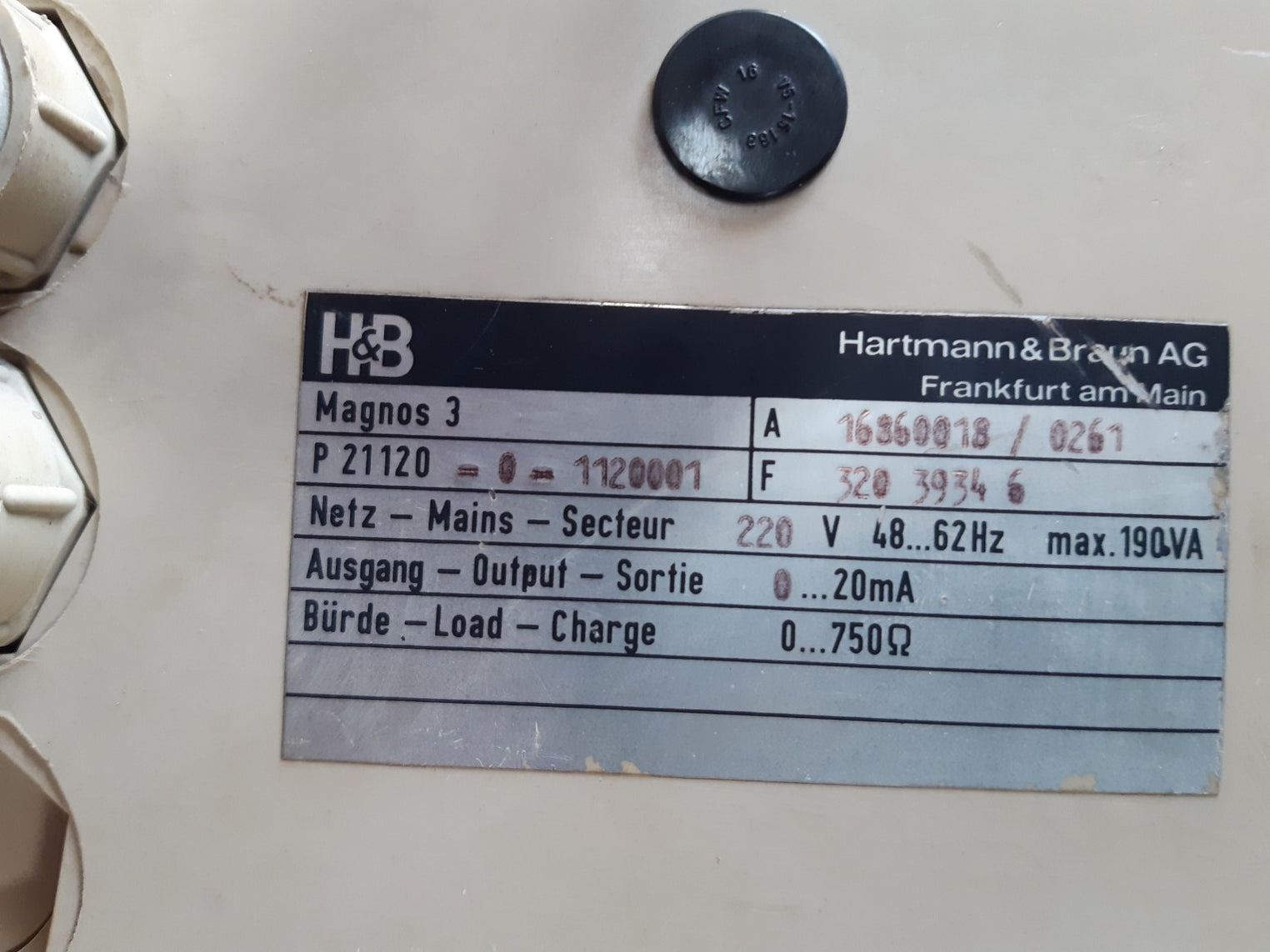 Hartmann & braun magnos 3 gasanalysator 
